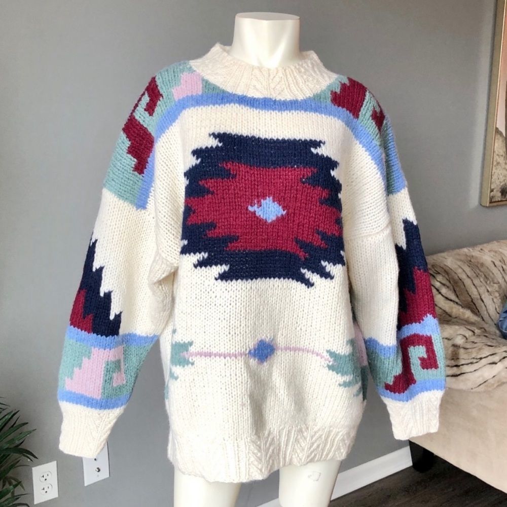 Vintage Susann D hand knitted Aztec Sweater